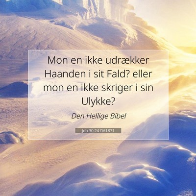 Picture 07 - Job 30:24 DA1871 - Mon en ikke udrækker Haanden i sit Fald? eller - Bible Verse Picture