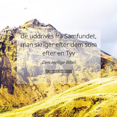 Picture 07 - Job 30:5 DA1871 - de uddrives fra Samfundet, man skriger efter dem - Bible Verse Picture
