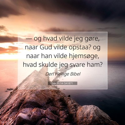 Picture 07 - Job 31:14 DA1871 - — og hvad vilde jeg gøre, naar Gud vilde - Bible Verse Picture