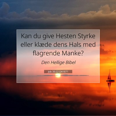 Picture 07 - Job 39:22 DA1871 - Kan du give Hesten Styrke eller klæde dens Hals - Bible Verse Picture