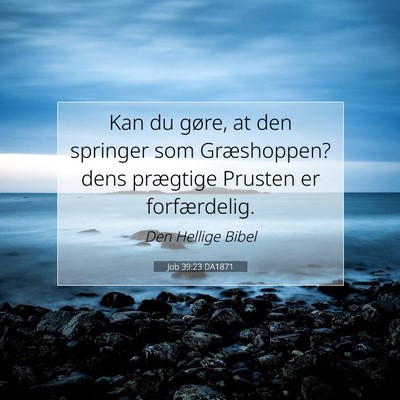 Picture 07 - Job 39:23 DA1871 - Kan du gøre, at den springer som Græshoppen? - Bible Verse Picture