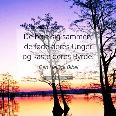 Picture 07 - Job 39:6 DA1871 - De bøje sig sammen, de føde deres Unger og - Bible Verse Picture