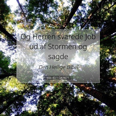Picture 07 - Job 40:1 DA1871 - Og Herren svarede Job ud af Stormen og - Bible Verse Picture