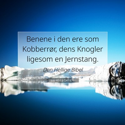 Picture 07 - Job 40:13 DA1871 - Benene i den ere som Kobberrør, dens Knogler - Bible Verse Picture