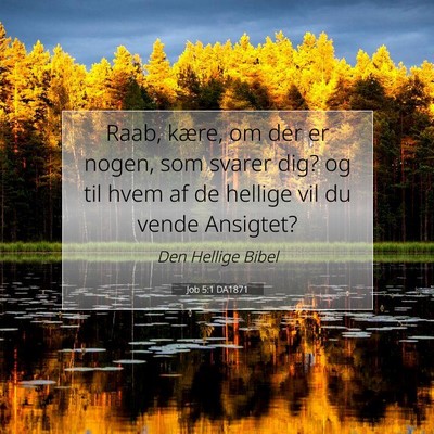 Picture 07 - Job 5:1 DA1871 - Raab, kære, om der er nogen, som svarer dig? og - Bible Verse Picture