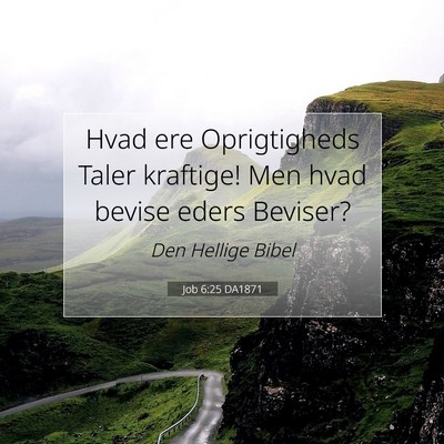 Picture 07 - Job 6:25 DA1871 - Hvad ere Oprigtigheds Taler kraftige! Men hvad - Bible Verse Picture
