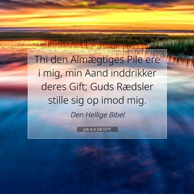 Picture 07 - Job 6:4 DA1871 - Thi den Almægtiges Pile ere i mig, min Aand - Bible Verse Picture