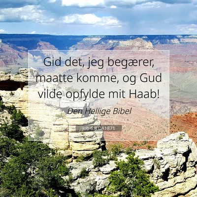 Picture 07 - Job 6:8 DA1871 - Gid det, jeg begærer, maatte komme, og Gud vilde - Bible Verse Picture