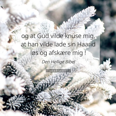 Picture 07 - Job 6:9 DA1871 - og at Gud vilde knuse mig, at han vilde lade sin - Bible Verse Picture
