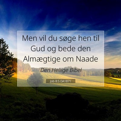Picture 07 - Job 8:5 DA1871 - Men vil du søge hen til Gud og bede den - Bible Verse Picture