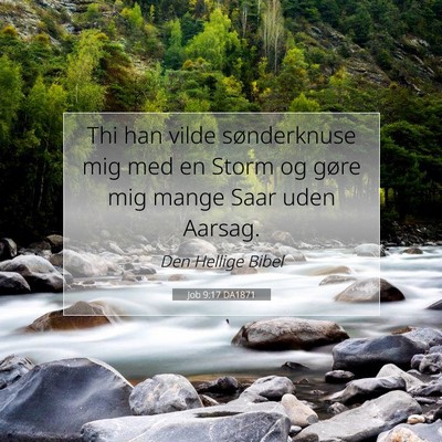 Picture 07 - Job 9:17 DA1871 - Thi han vilde sønderknuse mig med en Storm og - Bible Verse Picture