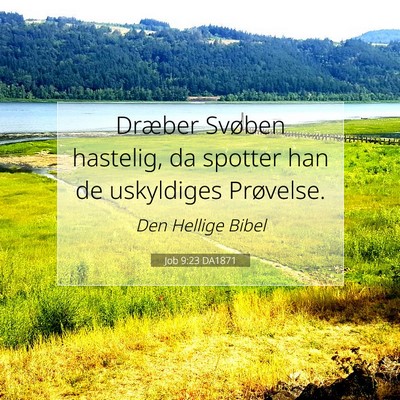 Picture 07 - Job 9:23 DA1871 - Dræber Svøben hastelig, da spotter han de - Bible Verse Picture