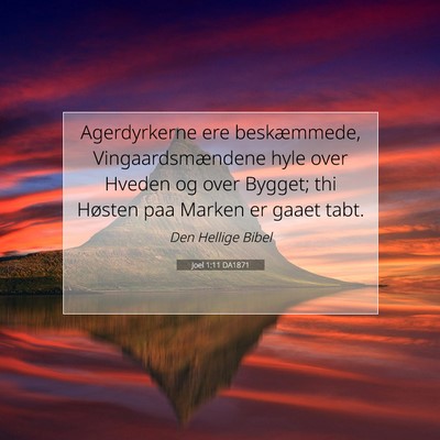 Picture 07 - Joel 1:11 DA1871 - Agerdyrkerne ere beskæmmede, Vingaardsmændene - Bible Verse Picture