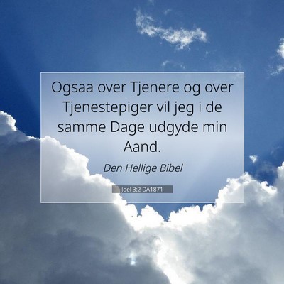 Picture 07 - Joel 3:2 DA1871 - Ogsaa over Tjenere og over Tjenestepiger vil jeg - Bible Verse Picture