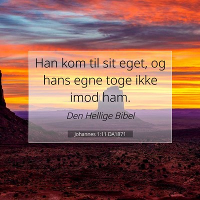 Picture 07 - Johannes 1:11 DA1871 - Han kom til sit eget, og hans egne toge ikke imod - Bible Verse Picture