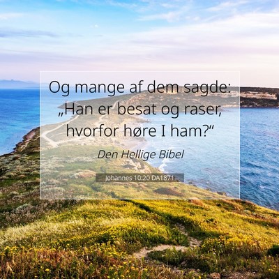 Picture 07 - Johannes 10:20 DA1871 - Og mange af dem sagde: „Han er besat og raser, - Bible Verse Picture
