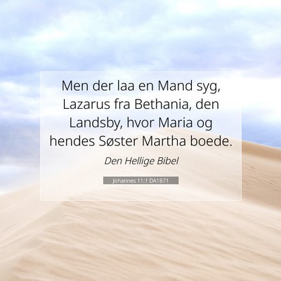 Picture 07 - Johannes 11:1 DA1871 - Men der laa en Mand syg, Lazarus fra Bethania, - Bible Verse Picture