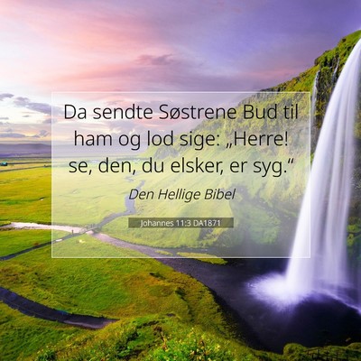 Picture 07 - Johannes 11:3 DA1871 - Da sendte Søstrene Bud til ham og lod sige: - Bible Verse Picture