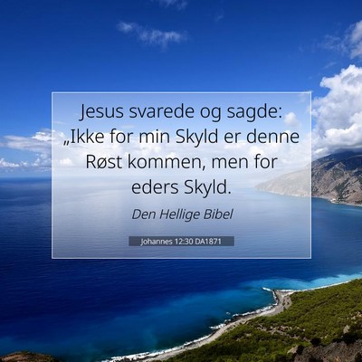 Picture 07 - Johannes 12:30 DA1871 - Jesus svarede og sagde: „Ikke for min Skyld er - Bible Verse Picture