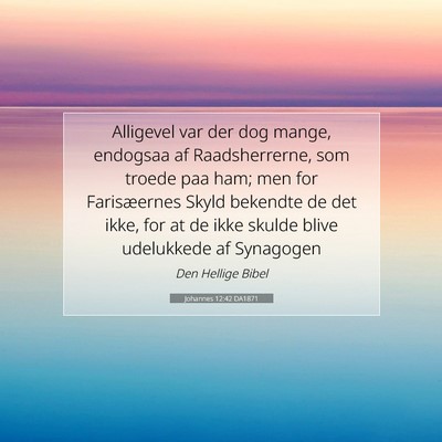 Picture 07 - Johannes 12:42 DA1871 - Alligevel var der dog mange, endogsaa af - Bible Verse Picture