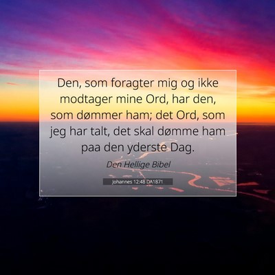 Picture 07 - Johannes 12:48 DA1871 - Den, som foragter mig og ikke modtager mine Ord, - Bible Verse Picture
