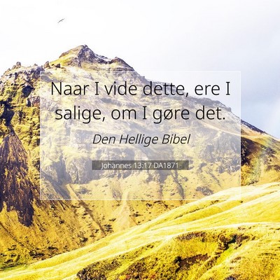 Picture 07 - Johannes 13:17 DA1871 - Naar I vide dette, ere I salige, om I gøre - Bible Verse Picture