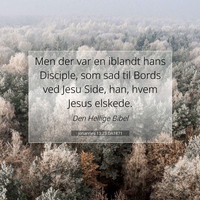 Picture 07 - Johannes 13:23 DA1871 - Men der var en iblandt hans Disciple, som sad til - Bible Verse Picture
