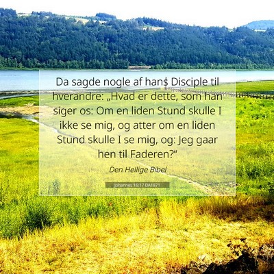 Picture 07 - Johannes 16:17 DA1871 - Da sagde nogle af hans Disciple til hverandre: - Bible Verse Picture