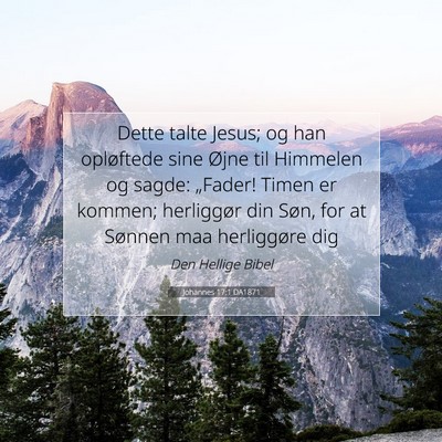 Picture 07 - Johannes 17:1 DA1871 - Dette talte Jesus; og han opløftede sine Øjne - Bible Verse Picture