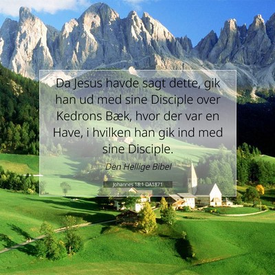 Picture 07 - Johannes 18:1 DA1871 - Da Jesus havde sagt dette, gik han ud med sine - Bible Verse Picture