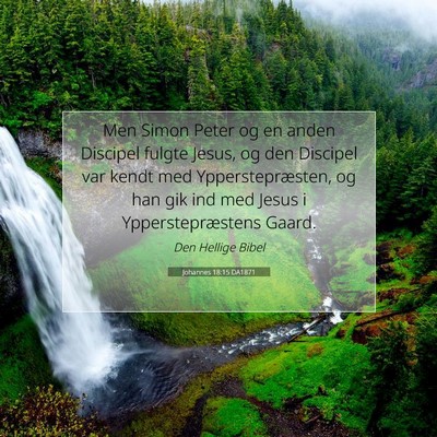 Picture 07 - Johannes 18:15 DA1871 - Men Simon Peter og en anden Discipel fulgte - Bible Verse Picture