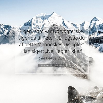 Picture 07 - Johannes 18:17 DA1871 - Pigen, som var Dørvogterske, siger da til Peter: - Bible Verse Picture