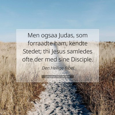 Picture 07 - Johannes 18:2 DA1871 - Men ogsaa Judas, som forraadte ham, kendte - Bible Verse Picture