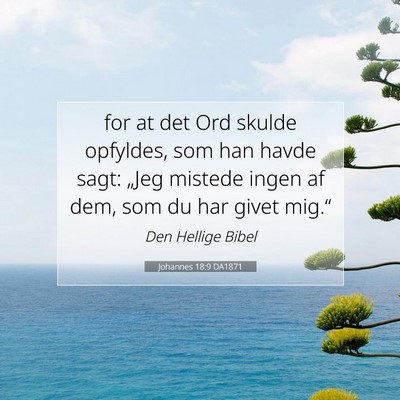 Picture 07 - Johannes 18:9 DA1871 - for at det Ord skulde opfyldes, som han havde - Bible Verse Picture