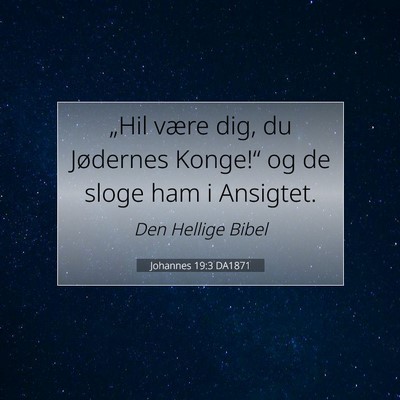 Picture 07 - Johannes 19:3 DA1871 - „Hil være dig, du Jødernes Konge!“ og de - Bible Verse Picture
