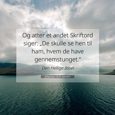 Picture 07 - Johannes 19:37 DA1871 - Og atter et andet Skriftord siger: „De skulle - Bible Verse Picture