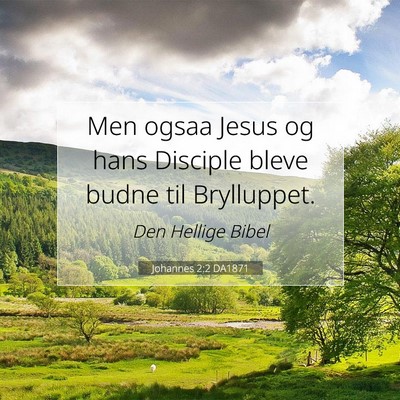 Picture 07 - Johannes 2:2 DA1871 - Men ogsaa Jesus og hans Disciple bleve budne til - Bible Verse Picture