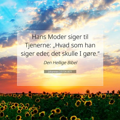 Picture 07 - Johannes 2:5 DA1871 - Hans Moder siger til Tjenerne: „Hvad som han - Bible Verse Picture