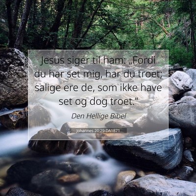 Picture 07 - Johannes 20:29 DA1871 - Jesus siger til ham: „Fordi du har set mig, har - Bible Verse Picture