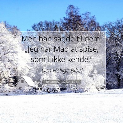 Picture 07 - Johannes 4:32 DA1871 - Men han sagde til dem: „Jeg har Mad at spise, - Bible Verse Picture