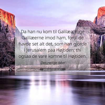 Picture 07 - Johannes 4:45 DA1871 - Da han nu kom til Galilæa, toge Galilæerne imod - Bible Verse Picture