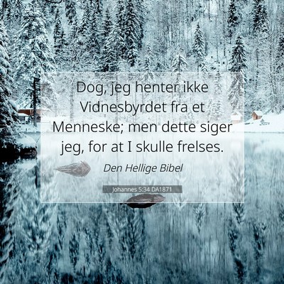 Picture 07 - Johannes 5:34 DA1871 - Dog, jeg henter ikke Vidnesbyrdet fra et - Bible Verse Picture