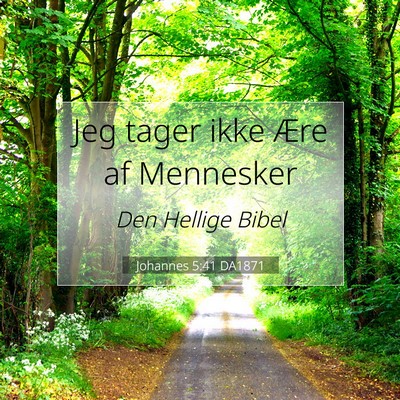 Picture 07 - Johannes 5:41 DA1871 - Jeg tager ikke Ære af - Bible Verse Picture