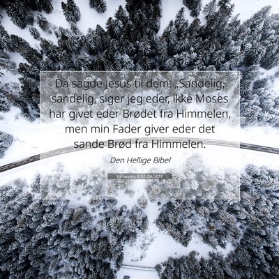 Picture 07 - Johannes 6:32 DA1871 - Da sagde Jesus til dem: „Sandelig, sandelig, - Bible Verse Picture