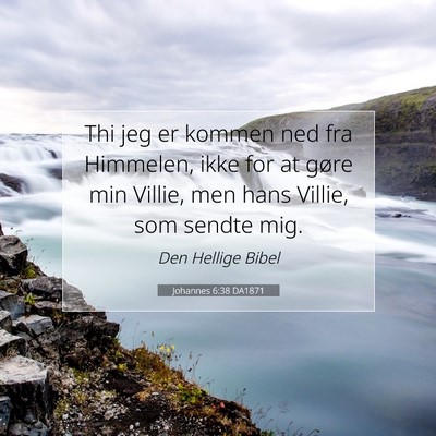 Picture 07 - Johannes 6:38 DA1871 - Thi jeg er kommen ned fra Himmelen, ikke for at - Bible Verse Picture