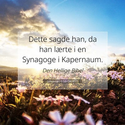 Picture 07 - Johannes 6:59 DA1871 - Dette sagde han, da han lærte i en Synagoge i - Bible Verse Picture
