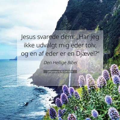 Picture 07 - Johannes 6:70 DA1871 - Jesus svarede dem: „Har jeg ikke udvalgt mig - Bible Verse Picture