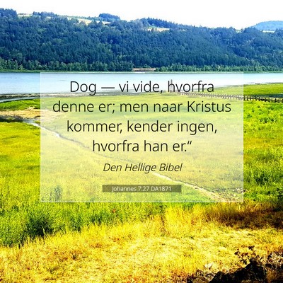 Picture 07 - Johannes 7:27 DA1871 - Dog — vi vide, hvorfra denne er; men naar - Bible Verse Picture