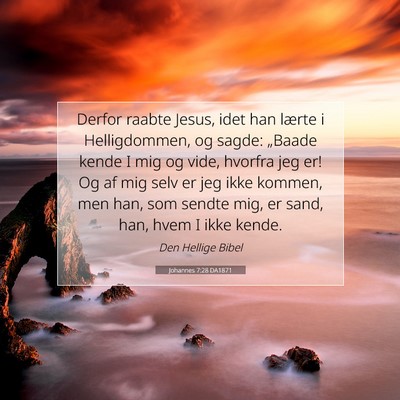 Picture 07 - Johannes 7:28 DA1871 - Derfor raabte Jesus, idet han lærte i - Bible Verse Picture