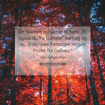 Picture 07 - Johannes 7:52 DA1871 - De svarede og sagde til ham: „Er ogsaa du fra - Bible Verse Picture